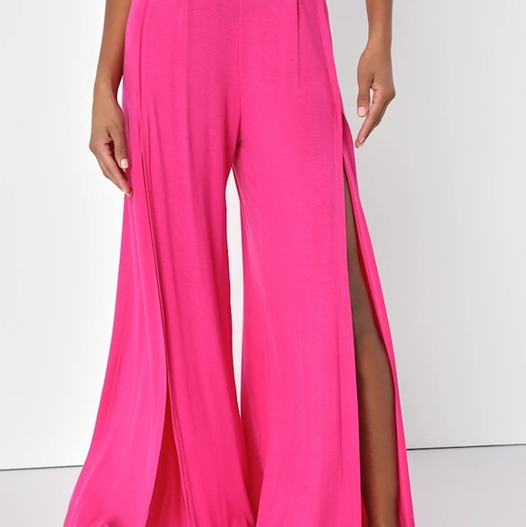 Elegant Pink Wide-Leg Pants - Picture 5 of 5